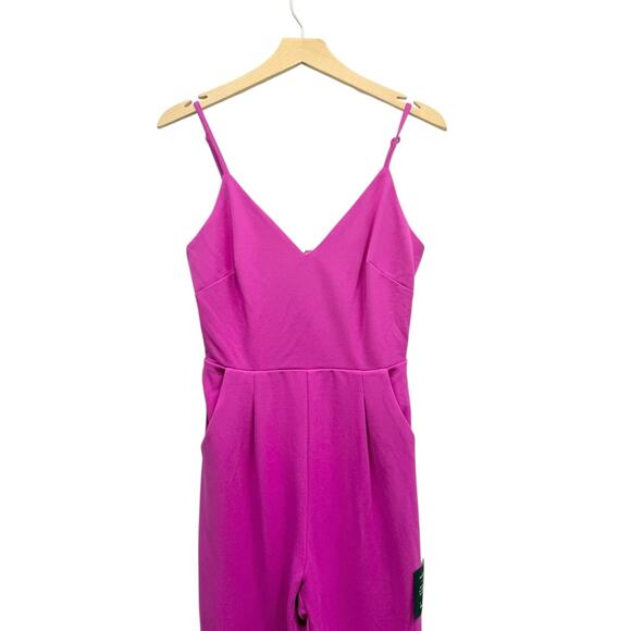 Lulus Signature Cutie Hot Pink V-Neck Sleeveless Jumpsuit size Small NWT - Picture 4 of 5